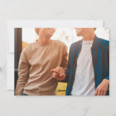 Minimalistische vrolijke twee foto kerstkalligrafi feestdagenkaart (Achterkant)