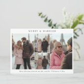 Minimalistische vrolijkheid en getrouwde kerst 4 F Feestdagenkaart (Staand voorkant)