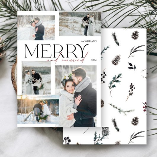 Minimalistische vrolijkheid en getrouwde Passen ge Feestdagenkaart