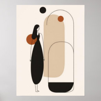 Minimalistische vrouw & architecturale abstracte w poster
