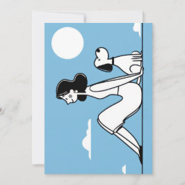Minimalistische vrouw en hond illustratie feestdagenkaart