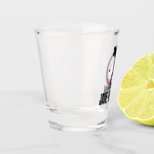 Minimalistische vrouw golfer-roze bal ontwerp shot glas (Links)