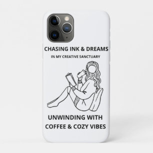 MINIMALISTISCHE VROUW LEZEN & COFFEE LIJN KUNST PO Case-Mate iPhone CASE