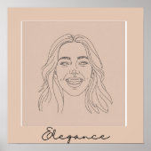 Minimalistische vrouw lijn kunst ingelijst Poster (Voorkant)