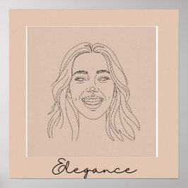Minimalistische vrouw lijn kunst ingelijst Poster