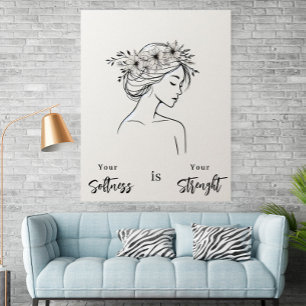 Minimalistische vrouw lijnkunst Scandinavische neu Poster