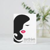 Minimalistische vrouw silhouet zwart schoonheidssa briefkaart (Staand voorkant)