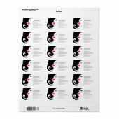 Minimalistische vrouw silhouet zwart schoonheidssa etiket (Full Sheet)