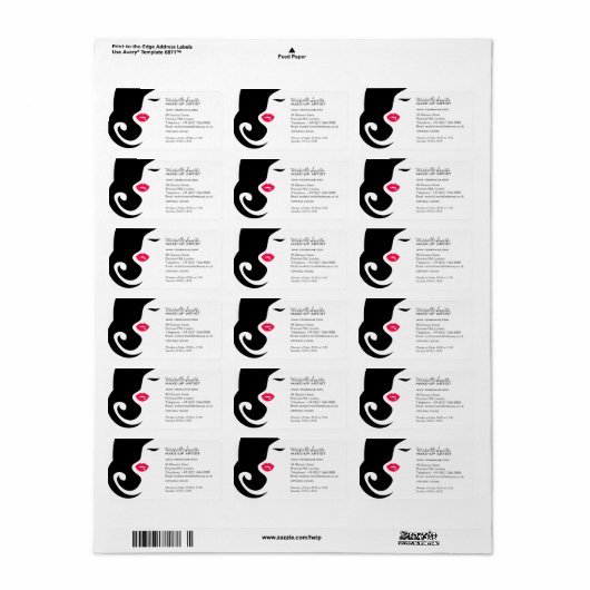 Minimalistische vrouw silhouet zwart schoonheidssa etiket (Full Sheet)