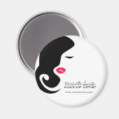 Minimalistische vrouw silhouet zwart schoonheidssa magneet (Voorkant / Achterkant)