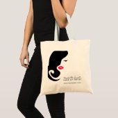 Minimalistische vrouw silhouet zwart schoonheidssa tote bag (Voorkant (product))