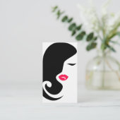 Minimalistische vrouw silhouet zwart schoonheidssa visitekaartje (Staand voorkant)