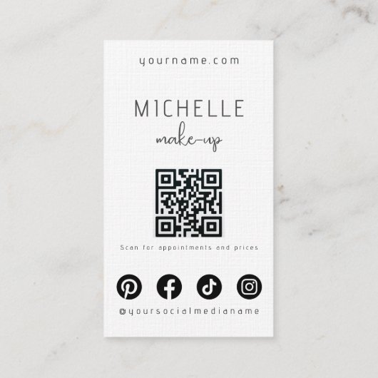 Minimalistische vrouw silhouet zwart schoonheidssa visitekaartje (Achterkant)