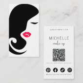 Minimalistische vrouw silhouet zwart schoonheidssa visitekaartje (Voorkant / Achterkant)