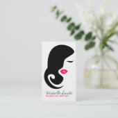 Minimalistische vrouw silhouet zwart schoonheidssa visitekaartje (Staand voorkant)