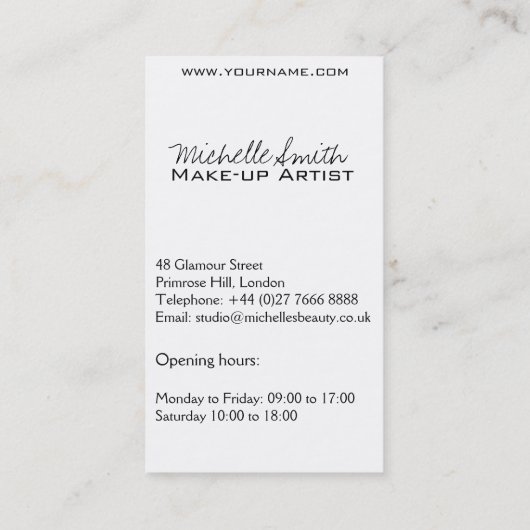 Minimalistische vrouw silhouet zwart schoonheidssa visitekaartje (Achterkant)