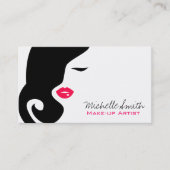 Minimalistische vrouw silhouet zwart schoonheidssa visitekaartje (Voorkant)