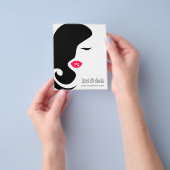 Minimalistische Vrouw Silhouet Zwarte Schoonheidss Flyer (Hand)