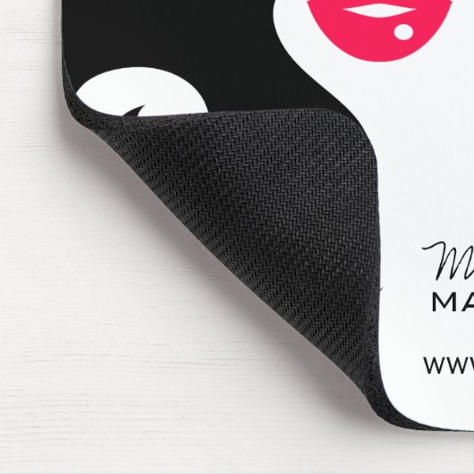 Minimalistische Vrouw Silhouet Zwarte Schoonheidss Muismat (Hoek)