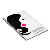 Minimalistische Vrouw Silhouet Zwarte Schoonheidss Notitieboek (Rechterzijde)