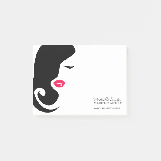 Minimalistische Vrouw Silhouet Zwarte Schoonheidss Post-it® Notes (Voorkant)