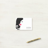 Minimalistische Vrouw Silhouet Zwarte Schoonheidss Post-it® Notes (Op bureau)