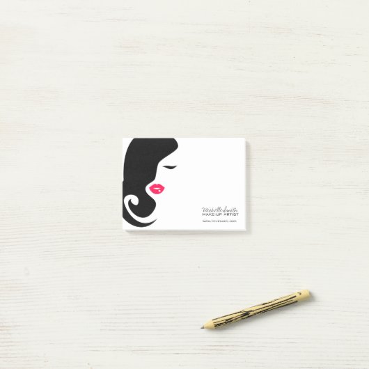 Minimalistische Vrouw Silhouet Zwarte Schoonheidss Post-it® Notes (Op bureau)