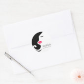 Minimalistische Vrouw Silhouet Zwarte Schoonheidss Ronde Sticker (Envelop)
