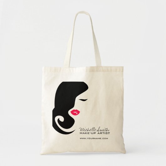 Minimalistische Vrouw Silhouet Zwarte Schoonheidss Tote Bag (Voorkant)