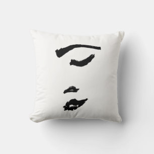 Minimalistische Vrouw Vrouwengezicht Schets Kussen