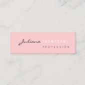 Minimalistische vrouwelijke blush roze mini visitekaartje (Voorkant)