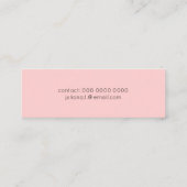 Minimalistische vrouwelijke blush roze mini visitekaartje (Achterkant)