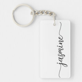 Minimalistische Vrouwelijke Eenvoudige Monogram Na Sleutelhanger