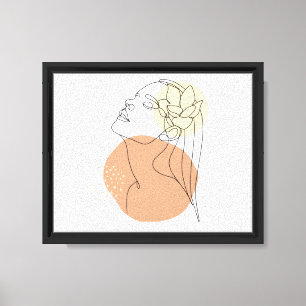 Minimalistische vrouwelijke lijnkunst wanddecorati canvas afdruk