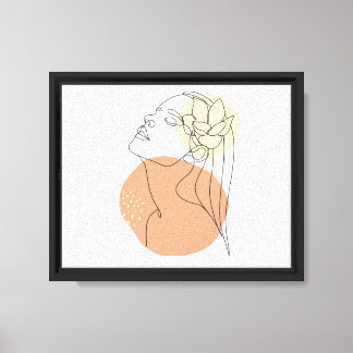Minimalistische vrouwelijke lijnkunst wanddecorati canvas afdruk