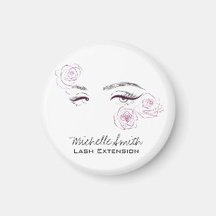 Minimalistische Vrouwelijke Ogen Roze Roos Bloemig Magneet