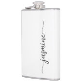 Minimalistische Vrouwelijke Witte Monogram Naam Le Heupfles (Links)