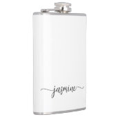 Minimalistische Vrouwelijke Witte Monogram Naam Le Heupfles (Rechts)