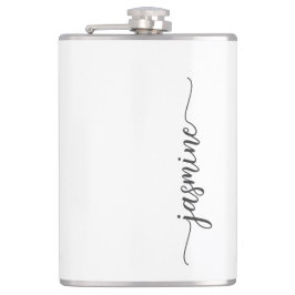 Minimalistische Vrouwelijke Witte Monogram Naam Sc Heupfles