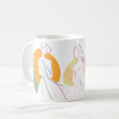 Minimalistische Vrouwen Abstracte Line Art Koffiemok (Voorkant links)