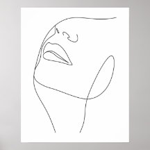 Minimalistische Vrouwen Gezicht Line Art