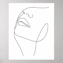 Minimalistische Vrouwen Gezicht Line Art Poster