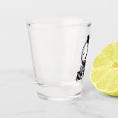 Minimalistische Vrouwen Golf Monogram Ontwerp Shot Glas (Links)