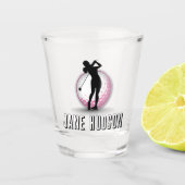 Minimalistische Vrouwen Golf Monogram Ontwerp Shot Glas (Voorkant)
