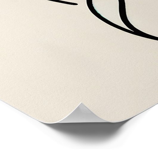 Minimalistische Vrouwen terug - Line Art Poster (Hoek)