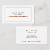 Minimalistische vulpen schrijverseditor visitekaartje (Voorkant / Achterkant)