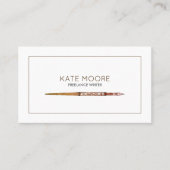 Minimalistische vulpen schrijverseditor visitekaartje (Voorkant)