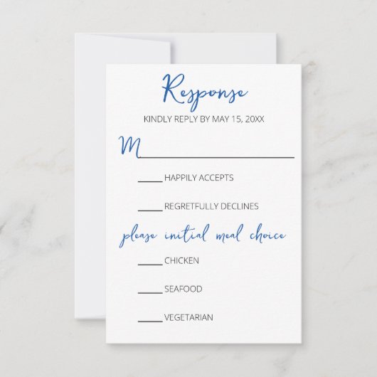 Minimalistische Vuurtoren Bruiloft RSVP Kaart (Voorkant)