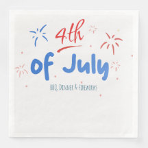 Minimalistische vuurwerk met 4 juli-tekst