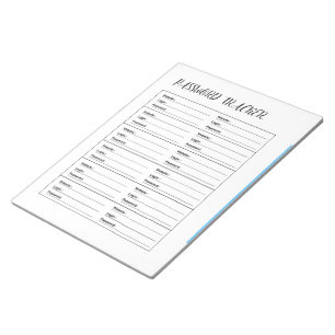 Minimalistische wachtwoord tracker  notitieblok